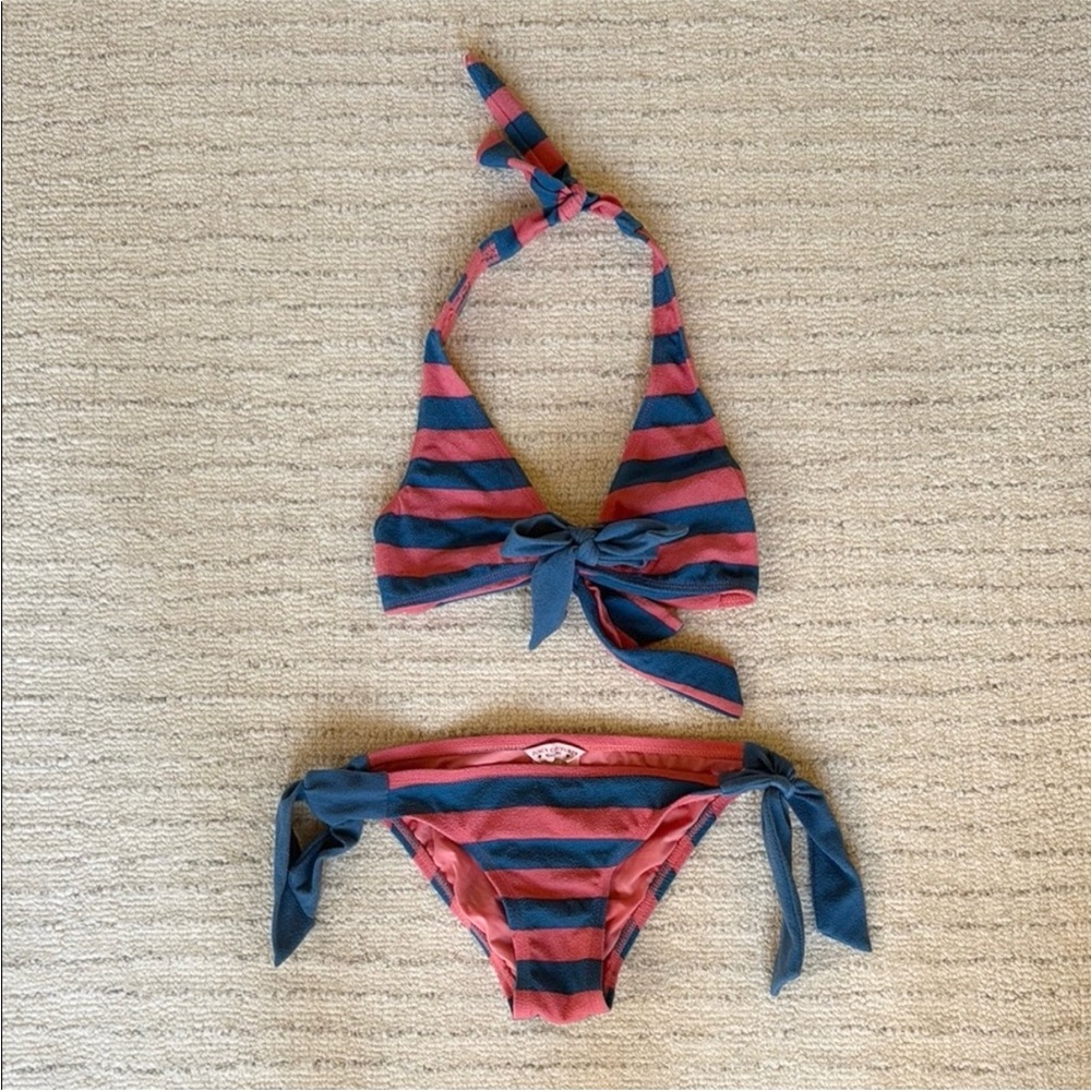 Juicy Couture Striped Halter Bikini Set